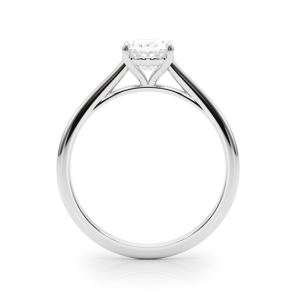 Noble Solitaire Oval Diamond Engagement Ring — 9K/18K Gold & Platinum