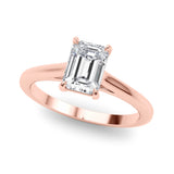 Classic Solitaire Cut Emerald Diamond Engagement Ring — 9K/18K Gold & Platinum