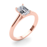 Classic Solitaire Cut Emerald Diamond Engagement Ring — 9K/18K Gold & Platinum