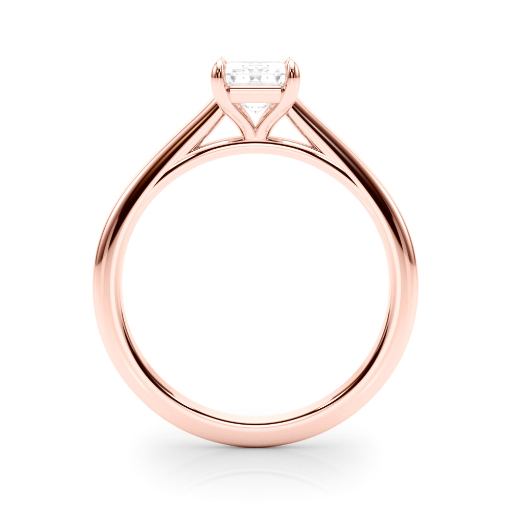 Classic Solitaire Cut Emerald Diamond Engagement Ring — 9K/18K Gold & Platinum