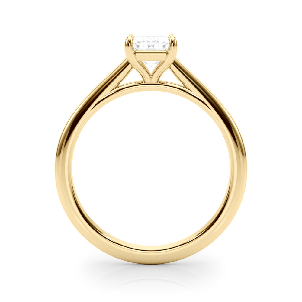 Classic Solitaire Cut Emerald Diamond Engagement Ring — 9K/18K Gold & Platinum
