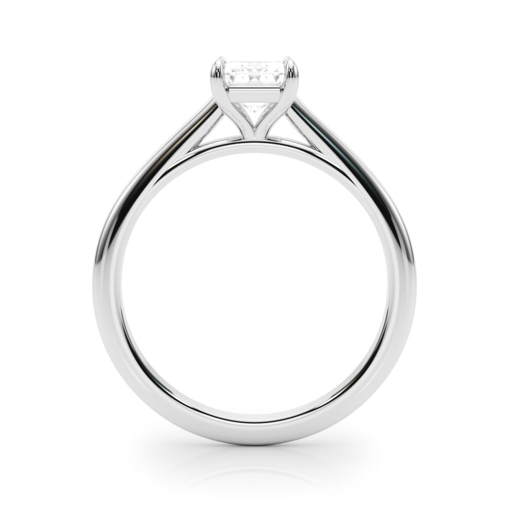 Classic Solitaire Cut Emerald Diamond Engagement Ring — 9K/18K Gold & Platinum