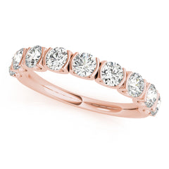 Bar Set U-Prong Half Eternity Ring in Gold & Platinum