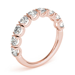 Bar Set U-Prong Half Eternity Ring in Gold & Platinum