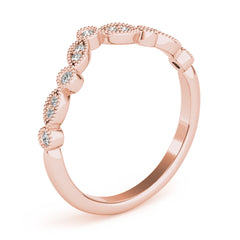 Diamond Chevron Half Eternity Ring in Gold & Platinum