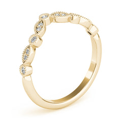 Diamond Chevron Half Eternity Ring in Gold & Platinum