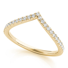 Diamond Chevron Half Eternity Ring in Gold & Platinum