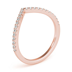Diamond Chevron Half Eternity Ring in Gold & Platinum
