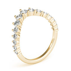 Graduating Diamond Chevron Half Eternity Ring in Gold & Platinum