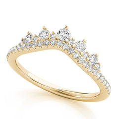 Diamond Chevron Half Eternity Ring in Gold & Platinum