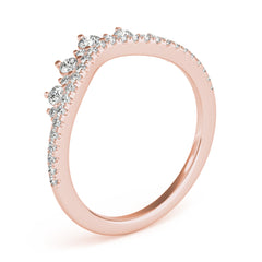 Diamond Chevron Half Eternity Ring in Gold & Platinum