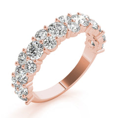 Shared Prong Half Eternity Ring in Gold & Platinum