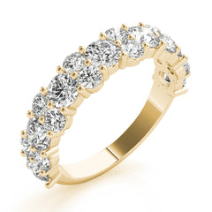 Shared Prong Half Eternity Ring in Gold & Platinum