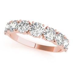 Single Prong Stackable Half Eternity Ring in Gold & Platinum