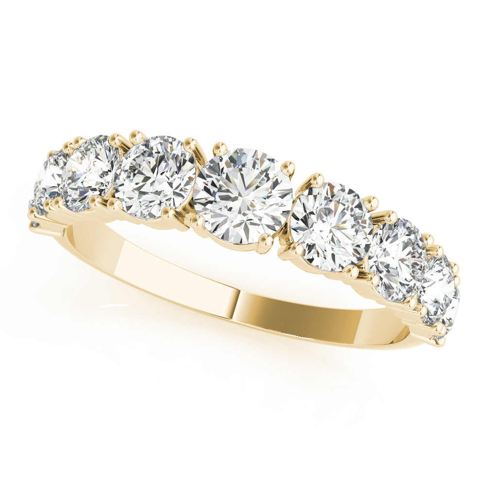 Single Prong Stackable Half Eternity Ring in Gold & Platinum