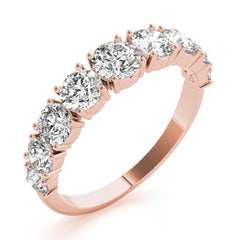 Single Prong Stackable Half Eternity Ring in Gold & Platinum