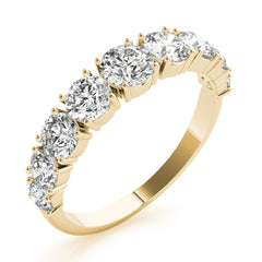 Single Prong Stackable Half Eternity Ring in Gold & Platinum