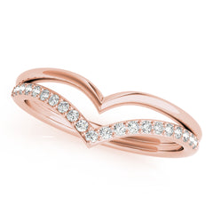Double Chevron Half Eternity Ring in Gold & Platinum