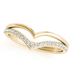 Double Chevron Half Eternity Ring in Gold & Platinum