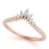 Round & Marquise Diamond Half Eternity Ring in Gold & Platinum