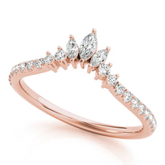 Round & Marquise Diamond Half Eternity Ring in Gold & Platinum
