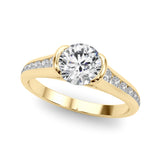Vintage-Inspired Center Round Diamond Engagement Ring — 9K/18K Gold & Platinum