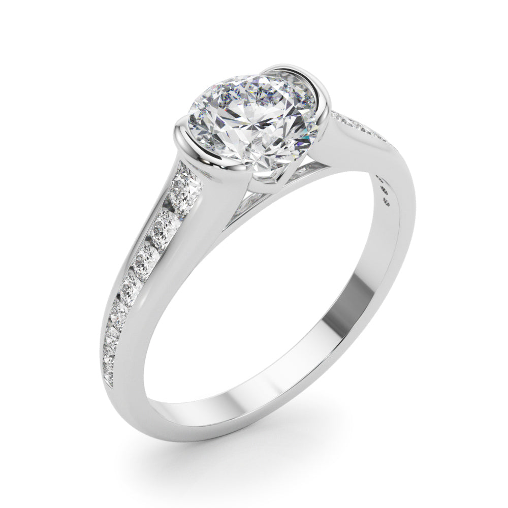 Vintage-Inspired Center Round Diamond Engagement Ring — 9K/18K Gold & Platinum