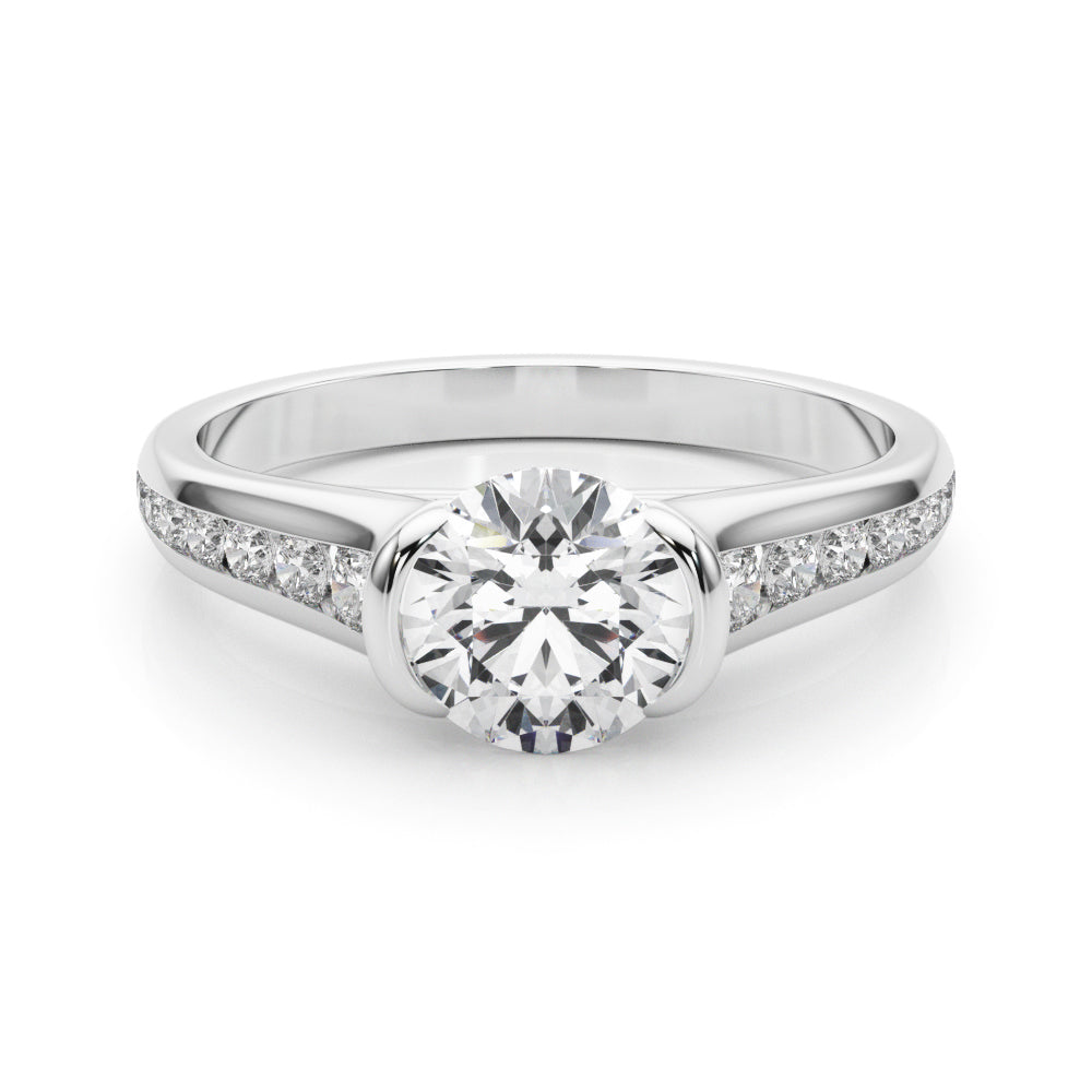 Vintage-Inspired Center Round Diamond Engagement Ring — 9K/18K Gold & Platinum