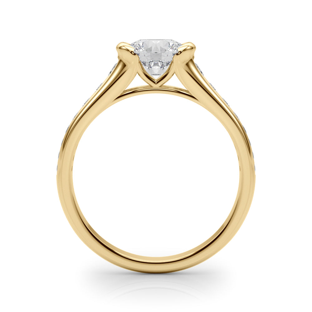 Vintage-Inspired Center Round Diamond Engagement Ring — 9K/18K Gold & Platinum