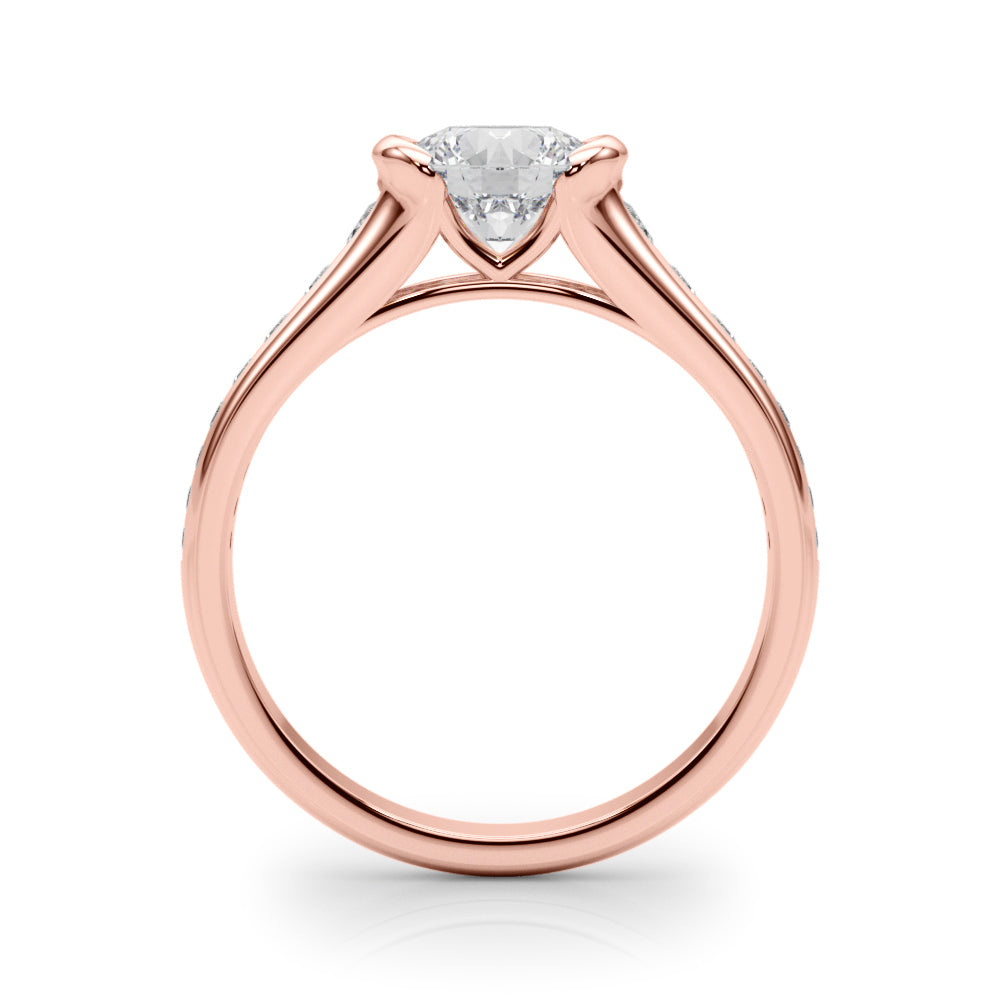 Vintage-Inspired Center Round Diamond Engagement Ring — 9K/18K Gold & Platinum