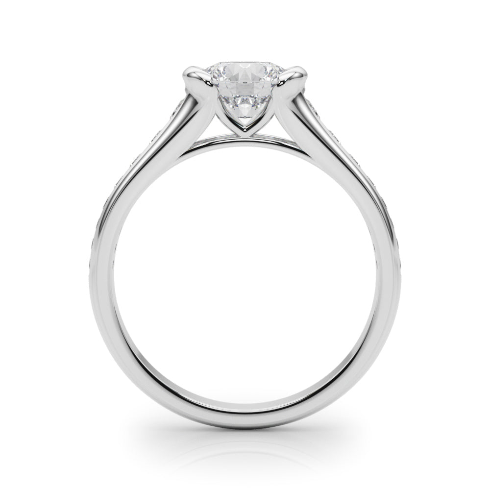 Vintage-Inspired Center Round Diamond Engagement Ring — 9K/18K Gold & Platinum