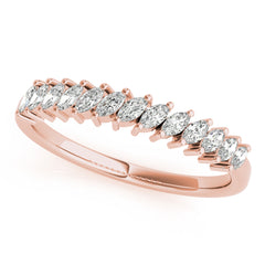 Marquise Stackable Half Eternity Ring in Gold & Platinum