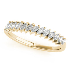 Marquise Stackable Half Eternity Ring in Gold & Platinum