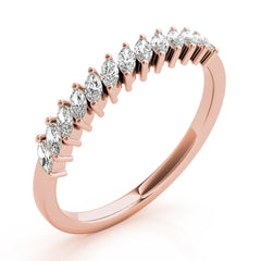 Marquise Stackable Half Eternity Ring in Gold & Platinum