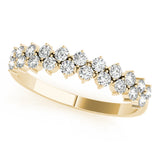 2-Row Prong Set Half Eternity Ring in Gold & Platinum