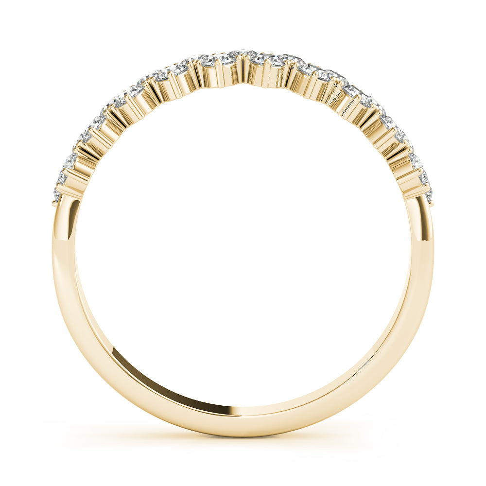 2-Row Prong Set Half Eternity Ring in Gold & Platinum