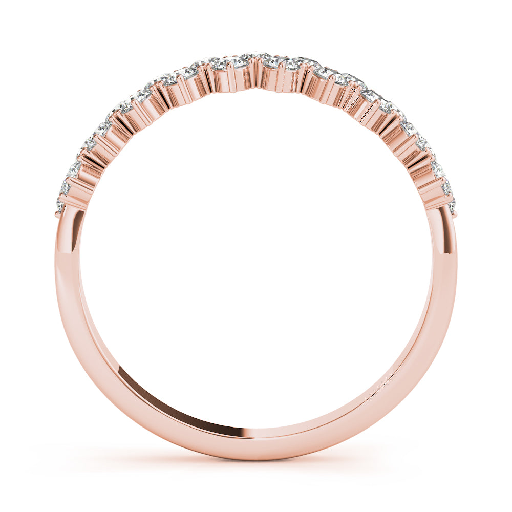 2-Row Prong Set Half Eternity Ring in Gold & Platinum