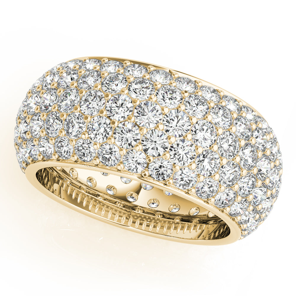5 Row Full Eternity Ring in Gold & Platinum