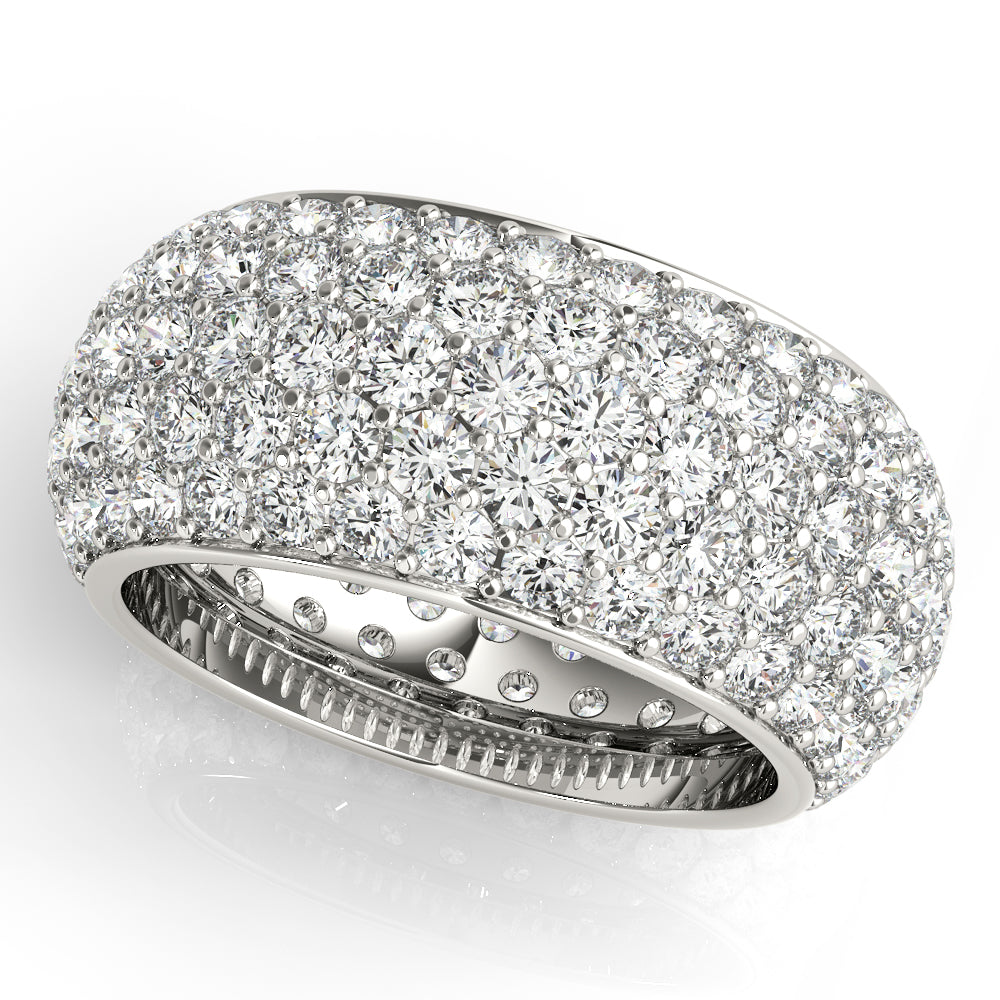 5 Row Full Eternity Ring in Gold & Platinum