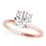 Sculpted Sidestone Round Diamond Engagement Ring — 9K/18K Gold & Platinum