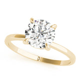 Sculpted Sidestone Round Diamond Engagement Ring — 9K/18K Gold & Platinum
