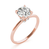 Sculpted Sidestone Round Diamond Engagement Ring — 9K/18K Gold & Platinum