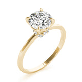 Sculpted Sidestone Round Diamond Engagement Ring — 9K/18K Gold & Platinum