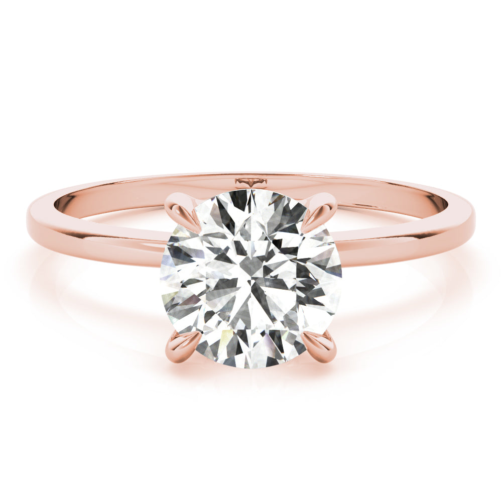 Sculpted Sidestone Round Diamond Engagement Ring — 9K/18K Gold & Platinum