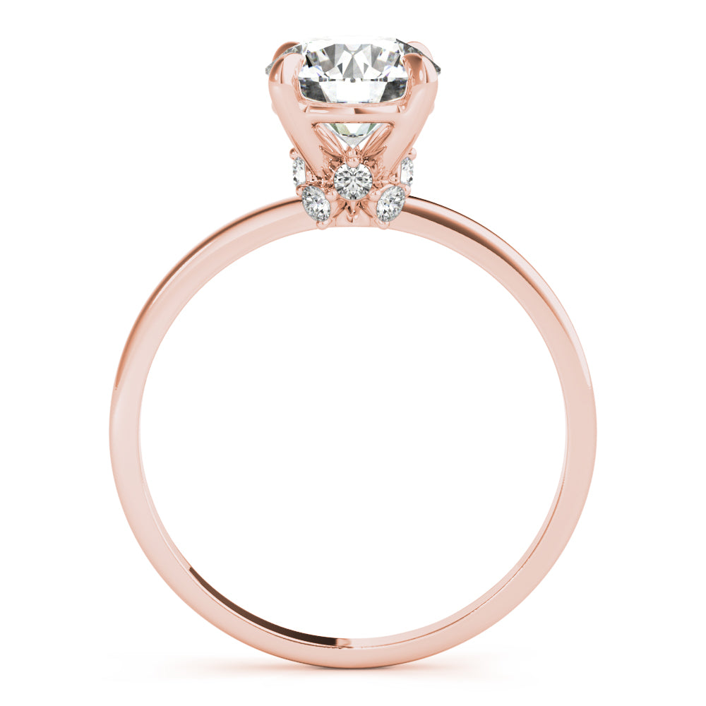 Sculpted Sidestone Round Diamond Engagement Ring — 9K/18K Gold & Platinum