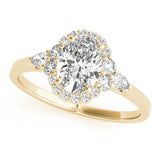Couture Sidestone Oval Diamond Engagement Ring — 9K/18K Gold & Platinum