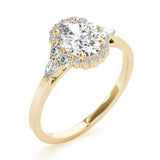 Couture Sidestone Oval Diamond Engagement Ring — 9K/18K Gold & Platinum