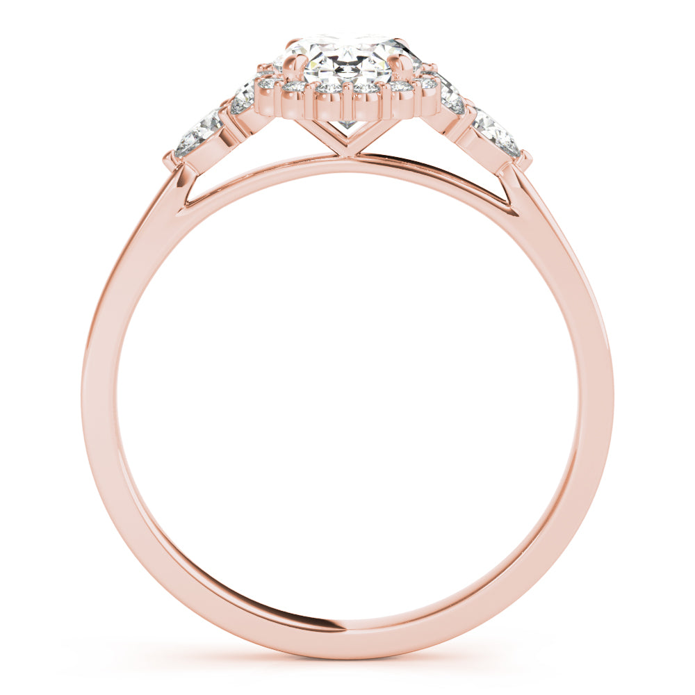 Couture Sidestone Oval Diamond Engagement Ring — 9K/18K Gold & Platinum