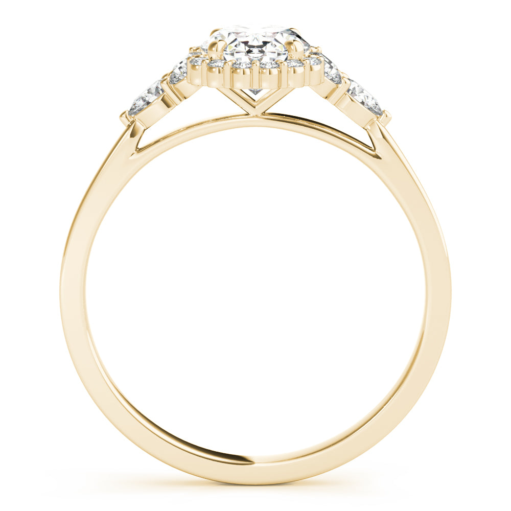 Couture Sidestone Oval Diamond Engagement Ring — 9K/18K Gold & Platinum