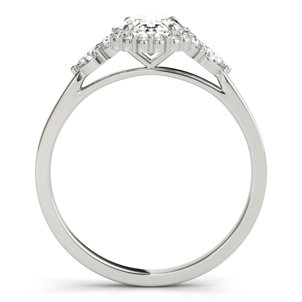 Couture Sidestone Oval Diamond Engagement Ring — 9K/18K Gold & Platinum